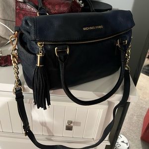 Michael Kors Navy Leather Crossbody Midi size